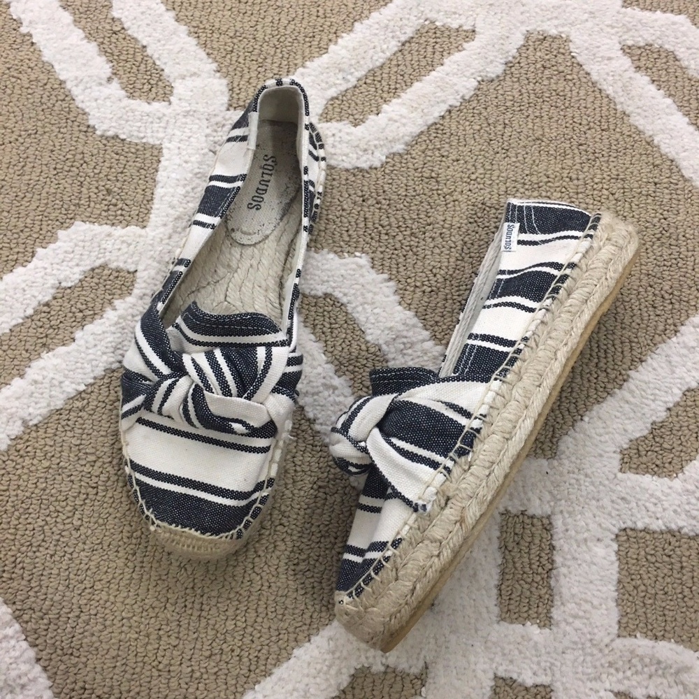 (Soludos) Striped Front Knot Platform Espadrilles - image 2